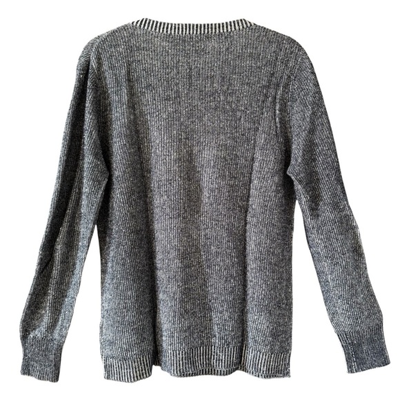 Brooks Brothers 346 Men’s Medium Linen Cotton V Neck Sweater Blue White Knit - Picture 2 of 7